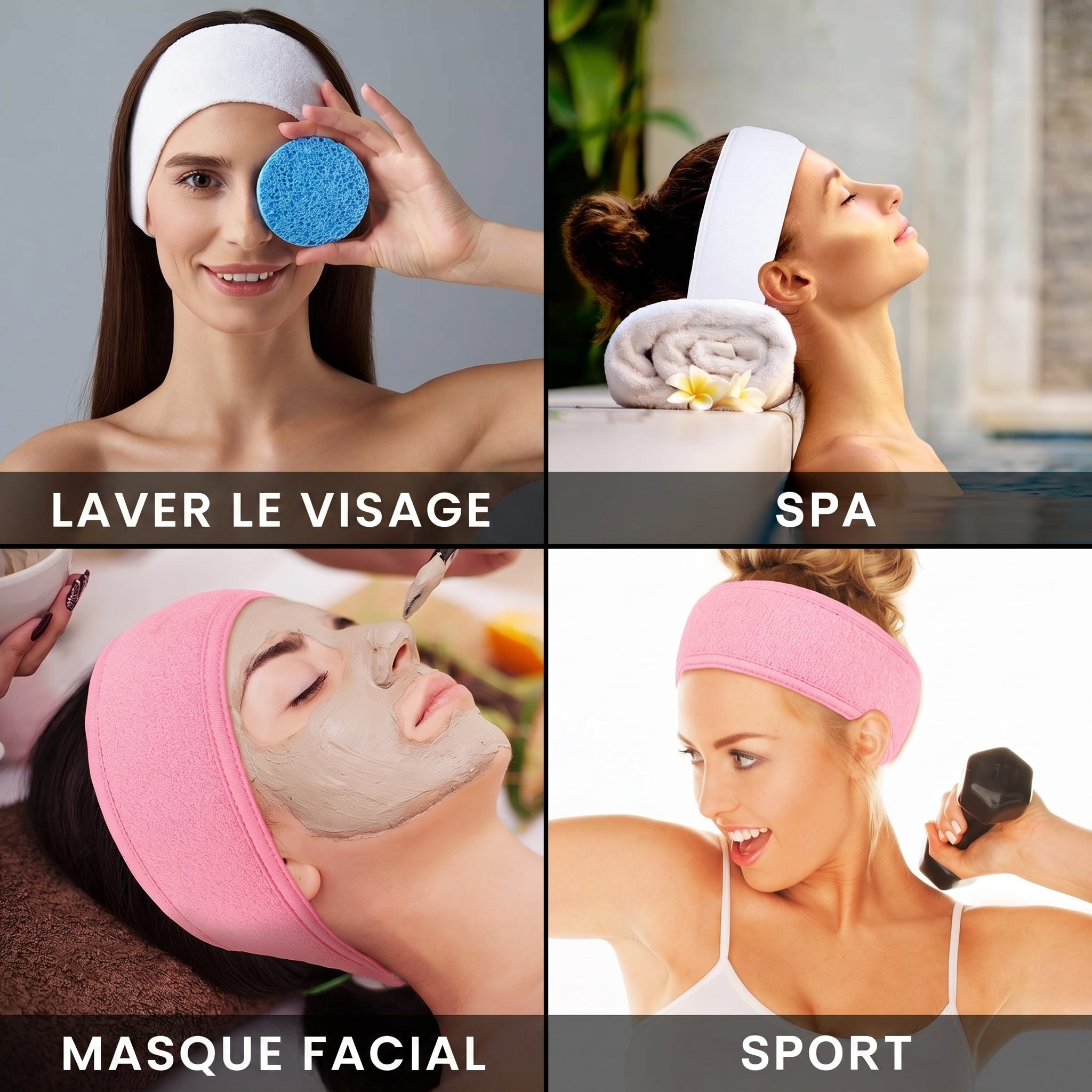 Bandeau Cosmétiques Réglable – Confort et Élégance pour votre Routine Beauté