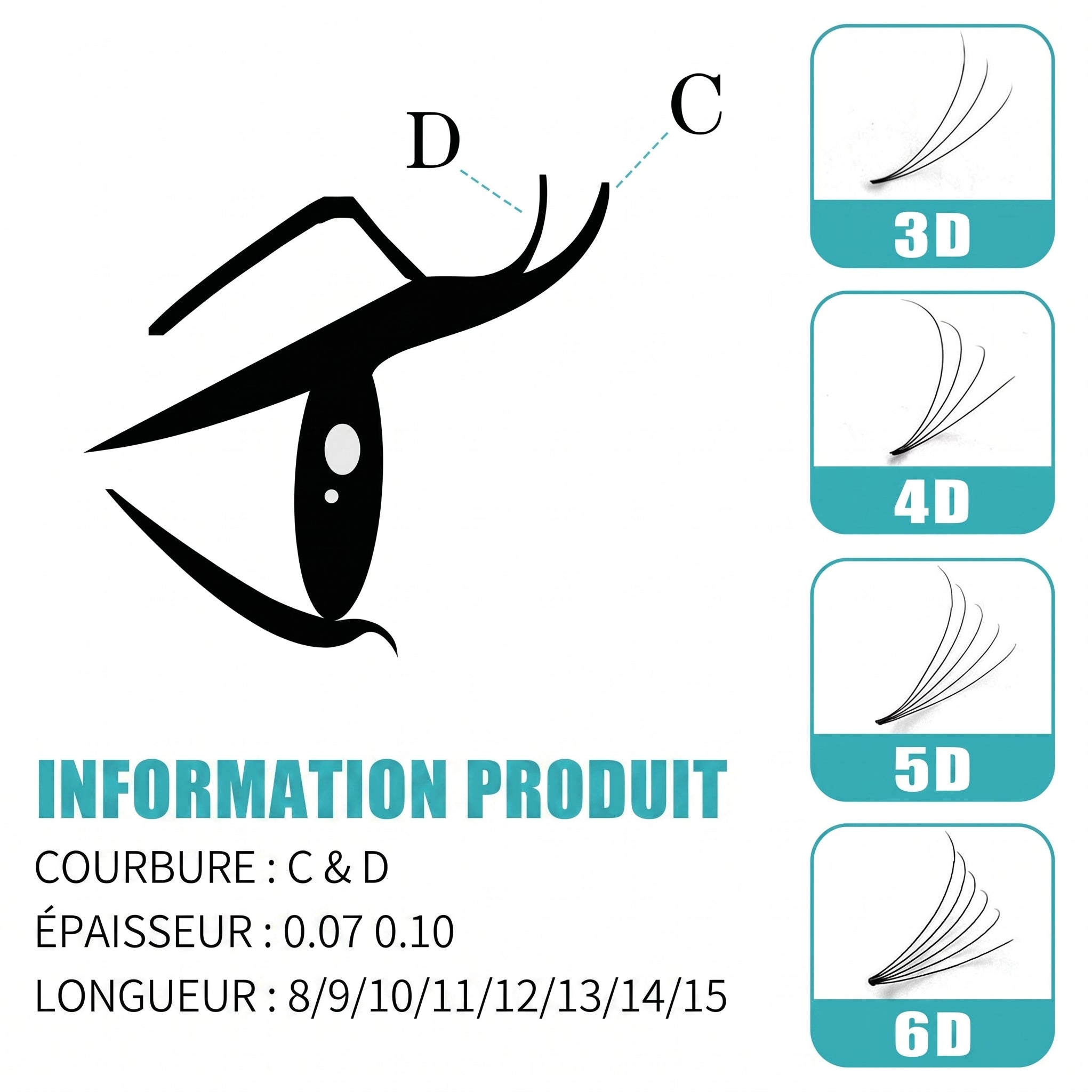 Boîte d’Extensions Cils Pro – Effet Mat Cashmere, Courbe Parfaite