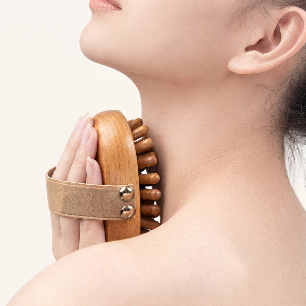 Brosse de Massage Anti-Cellulite – Soin Corps et Cuir Chevelu en Bois Naturel