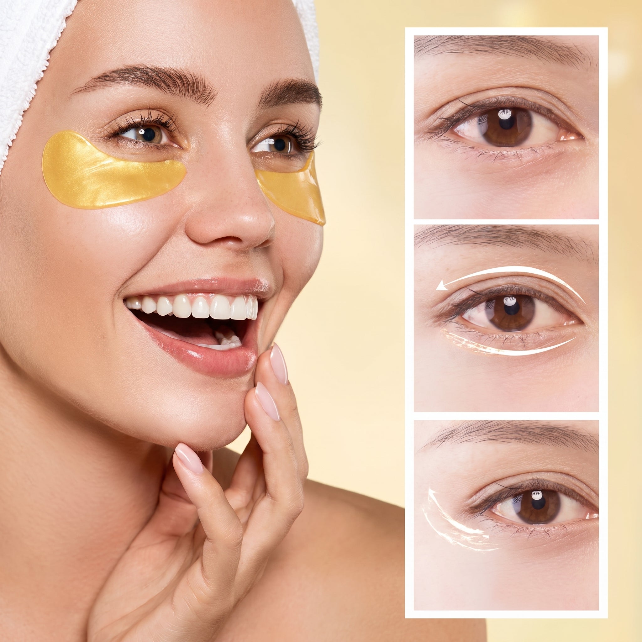 Patchs Dorés pour les Yeux – Éclat et Hydratation Intense